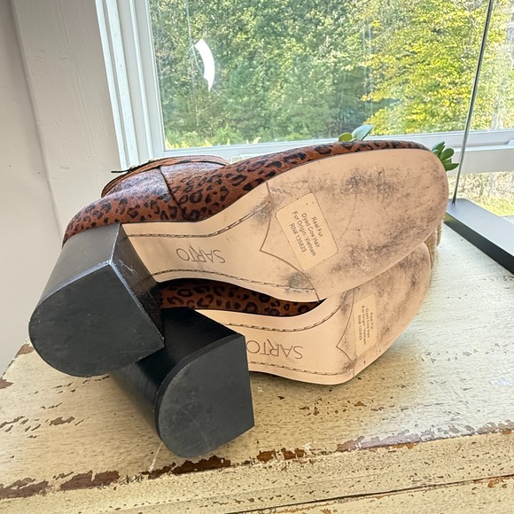 Franco Sarto Women's Size 5 Dexter‎ Leopard Calf Hair Ankle Boots - Picture 7 of 8